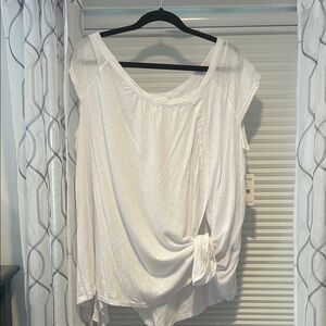 NWT Free People White Short Sleeve Top size small